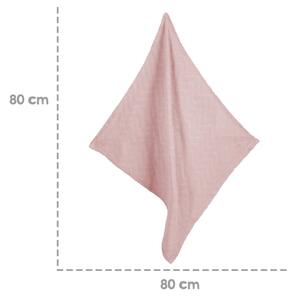 Rózsaszín bio pamut kötött gyerek takaró 80x80 cm Lil Planet – Roba