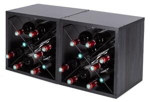 Fekete bortartó polcos állvány, palackok száma 12 – Compactor