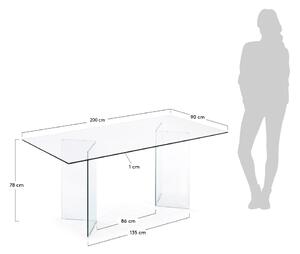 Étkezőasztal üveg asztallappal 90x200 cm Burano – Kave Home