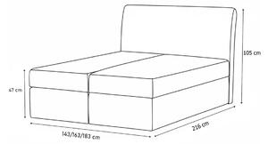 KLEO boxspring kárpitozott ágy, 140x200, cosmic14