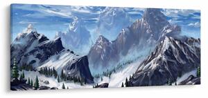 Kép - Festett hegyek (120x50 cm)