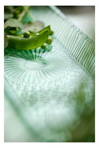 Zöld üveg szervírozó tányér 14x38 cm Kusintha – Bitz