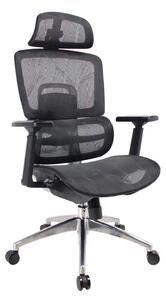 Prémium ergonomikus irodai szék, forgószék, hálós fekete (L97 BLACK)