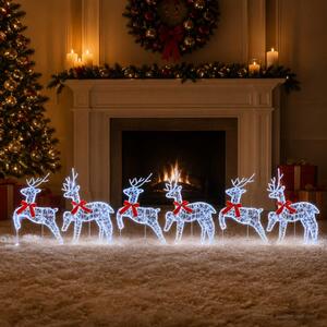 Karácsonyi rénszarvas 6 db 80 LED Kék 43 x 19 x 65 cm