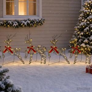 Karácsonyi rénszarvas 4 db 80 LED Meleg fehér 43 x 19 x 65 cm