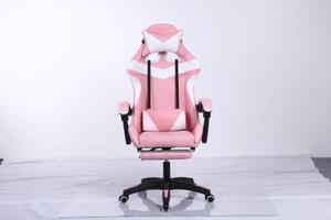 RACING PRO X Gamer szék lábtartóval, Pink-Fehér