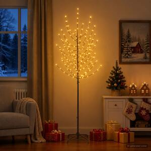 LED Karácsonyi Fenyő Fekete 210 cm Acél 180 LED