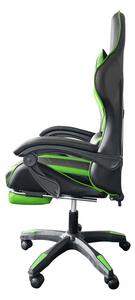 Racing Pro X V2 Gamer szék lábtartóval, zöld-fekete