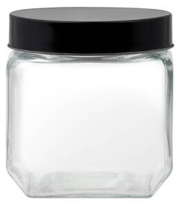 Domotti Milos négyszögletes tároló üveg 900 ml fekete