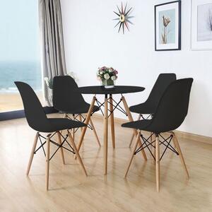 4 db modern szék, asztallal beltérre, vagy kültérre - Fekete