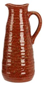 Busara kőagyag váza/kancsó, 10,5 x 24 cm, piros