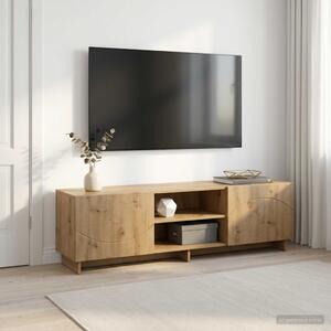 TV állvány 140 x 34,5 x 40 cm Kézműves Tölgy Szerelt Fa