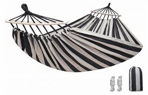 Függőágy ZENVIO COMFORT 200x80 cm, szürke-fehér + ingyenes táska