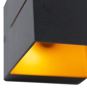Modern 4 db falilámpa készlet fekete, arany 2 lámpával - Transfer Groove