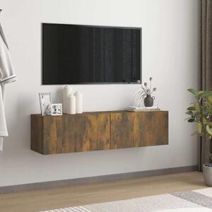Füstös tölgy színű szerelt fa fali TV-szekrény 120 x 30 x 30 cm