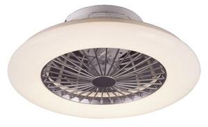 Ventilátoros LED lámpatest , mennyezeti , kristály hatású , 30W , CCT , dimmelhető , fehér , távirányítóval , Rábalux , DALFON