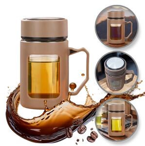 Üvegpalack fogantyúval BREW 500 ml, barna
