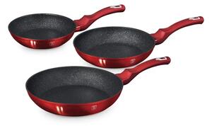 BerlingerHaus 3 részes serpenyő szett Metallic Line Burgundy Edition BH/1288NF