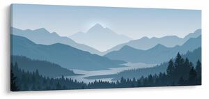 Kép - a hegyek grafikája (120x50 cm)