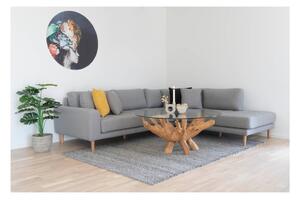 Natúr színű kerek dohányzóasztal üveg asztallappal ø 110 cm Amazonas – House Nordic