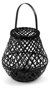Bamboo Lantern fekete bambusz lámpás, ⌀ 25 cm - Compactor