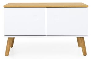 Dot fehér tárolópad tölgyfa dekorral - Tenzo