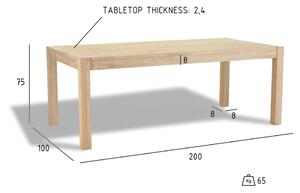 Bővíthető tölgyfa étkezőasztal 100x200 cm Texas – Furnhouse