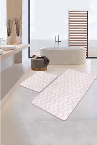 Fehér-rózsaszín fürdőszobai kilépő szett 2 db-os 100x60 cm - Minimalist Home World