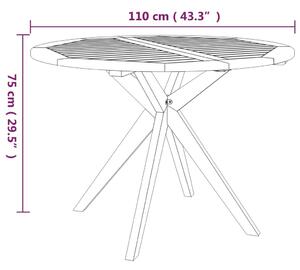 VidaXL tömör akácfa kerti asztal 110 x 110 x 75 cm