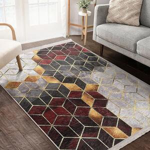 Borvörös-szürke mosható szőnyeg 160x230 cm – Mila Home