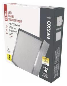 Fényes ezüstszínű LED mennyezeti lámpa 22.5x22.5 cm Nexxo – EMOS