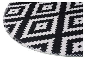 Fekete-fehér mosható kerek szőnyeg ø 120 cm – Vitaus