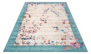 Krémszínű-türkiz szőnyeg 80x150 cm Amira – Hanse Home
