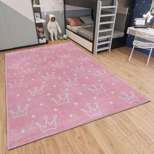 Rózsaszín gyerek szőnyeg 120x170 cm Crowns – Hanse Home