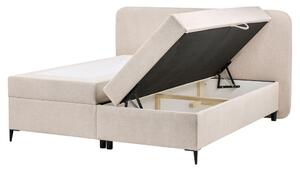 Boxspring ágy tárolóval REGENT 160 x 200 cm Világosbézs