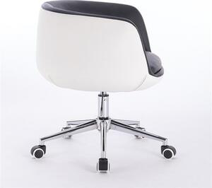 HC333K Fekete-Fehér modern szék krómozott lábbal