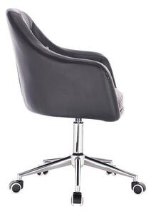 HC830K Fekete modern műbőr szék krómozott lábbal