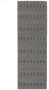 Fekete gyapjú futószőnyeg 66x200 cm Sloan – Asiatic Carpets