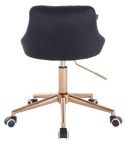 HR1054K Fekete modern velúr szék arany lábbal