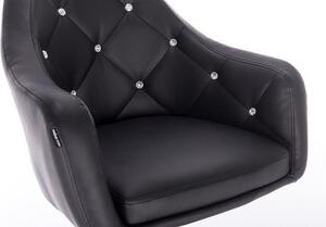 HC830K Fekete modern műbőr szék krómozott lábbal