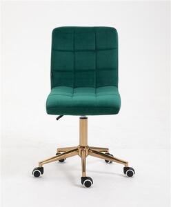 HR7009K Sötétzöld modern velúr szék arany lábbal