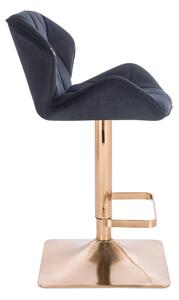 HR111KW Fekete modern velúr szék arany lábbal