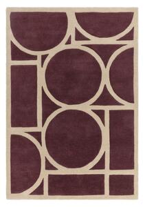 Sötétbarna gyapjú szőnyeg 160x230 cm Metro Plum – Asiatic Carpets