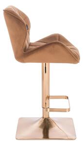HR111KW Mézbarna modern velúr szék arany lábbal