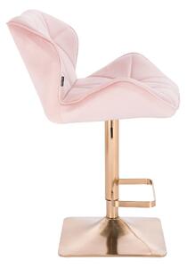 HR111KW Rózsaszín modern velúr szék arany lábbal