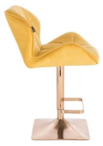 HR111KW Sárga modern velúr szék arany lábbal