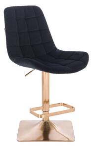 HR590KW Fekete modern velúr szék arany lábbal