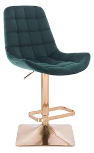 HR590KW Sötétzöld modern velúr szék arany lábbal