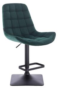 HR590KW Sötétzöld modern velúr szék fekete lábbal