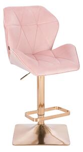 HR212KW Rózsaszín modern velúr szék arany lábbal